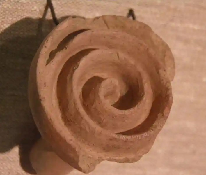 Ancient settlements of Kakheti, clay stamp, spiral design